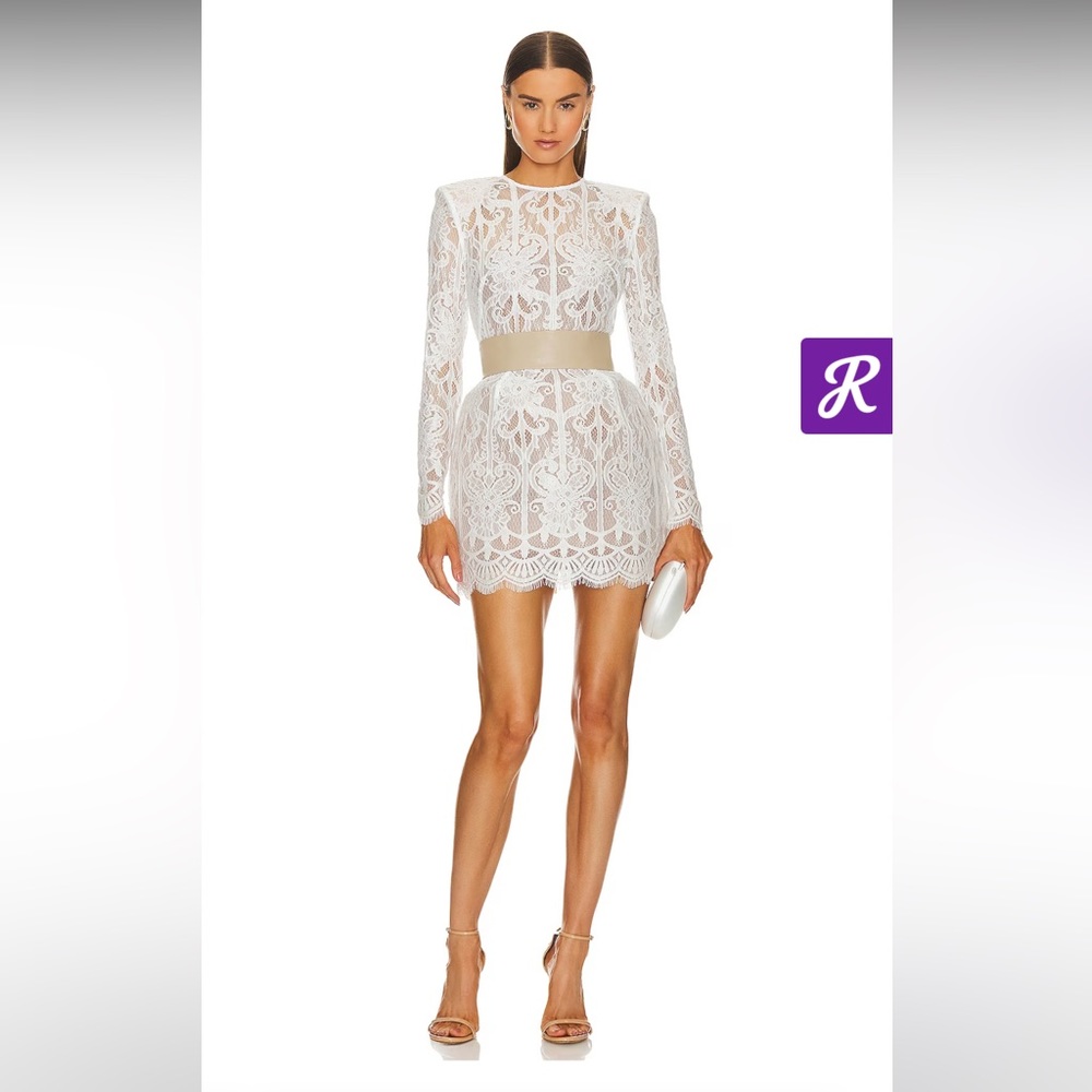 Casey Lace Mini Dress in White
Bronx and Banco